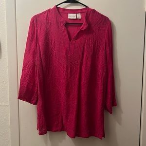 Chicos, sheer pink top